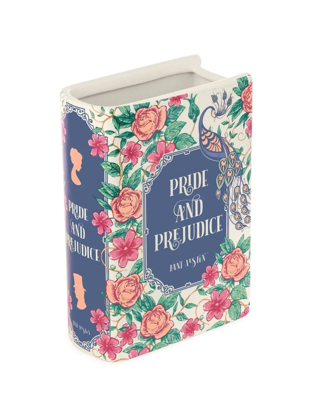 Steel Mill Pride & Prejudice Book Vase Jane Austen Floral Ceramic Decor NIB